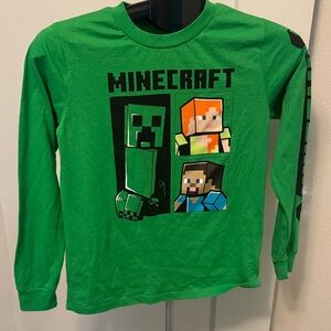 Minecraft Green Kids Long Sleeve Tee